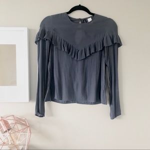 Ruffle long sleeve shirt